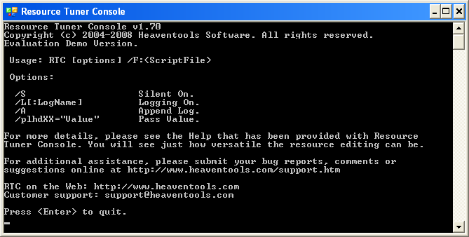 Command-line resource editor